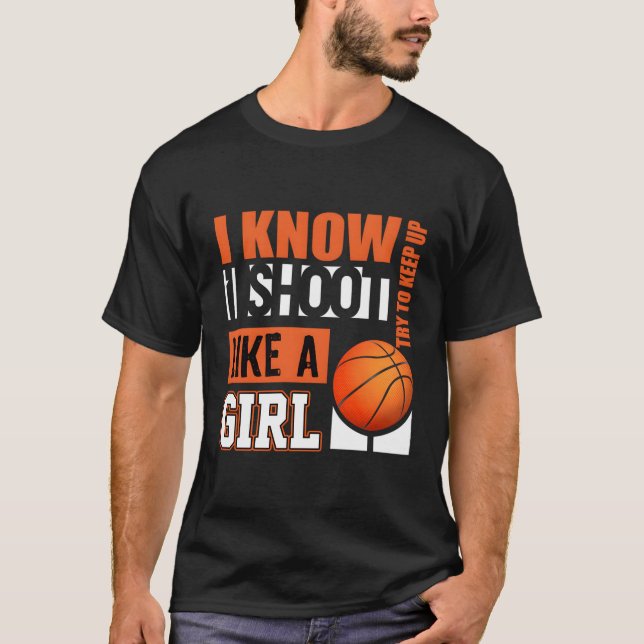 Girls Basketball Gifts For Teens Play Like A Girl T-Shirt (Front)