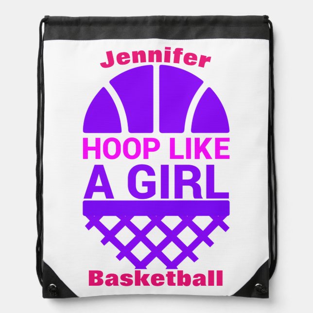 Girls Basketball Hoop Like A Girl     Drawstring B Drawstring Bag (Front)