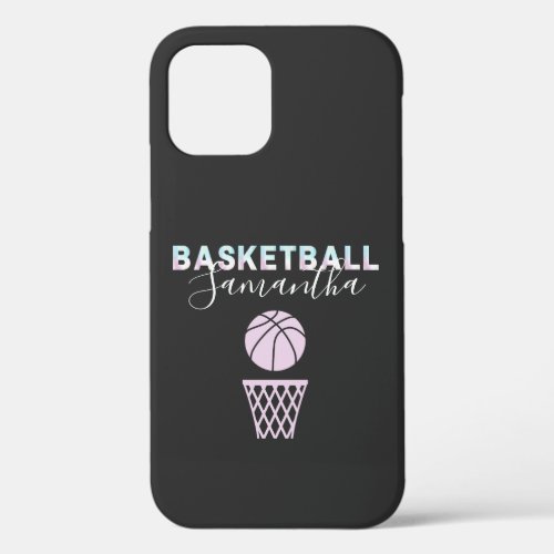 Girls Basketball Name Cute Basket Personalized iPhone 12 Case