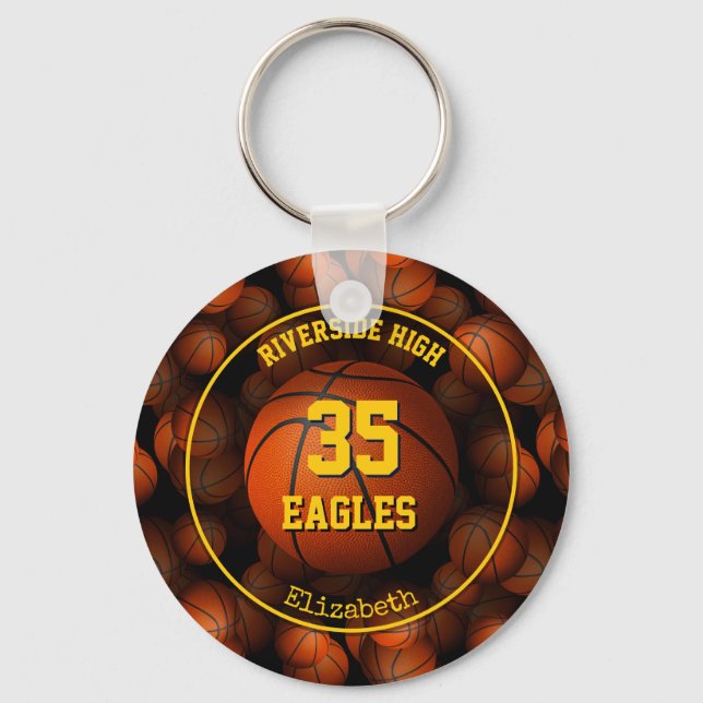 Girls' basketball personalized keychain (Front)