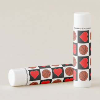 Girls Basketball Player Hearts and Basketballs Lip Balm