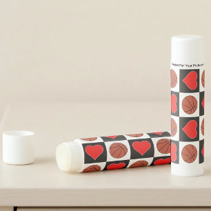Girls Basketball Player Hearts and Basketballs Lip Balm