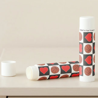 Girls Basketball Player Hearts and Basketballs Lip Balm
