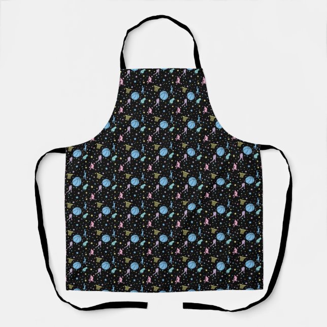 Girls Basketball Players - Stars Pattern Apron (Front)