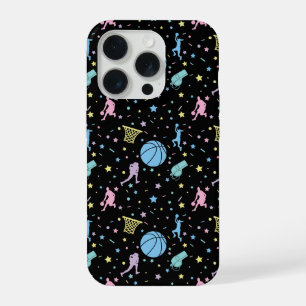 Girls Basketball Players - Stars Pattern iPhone 15 Pro Case
