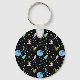 Girls Basketball Players - Stars Pattern Keychain