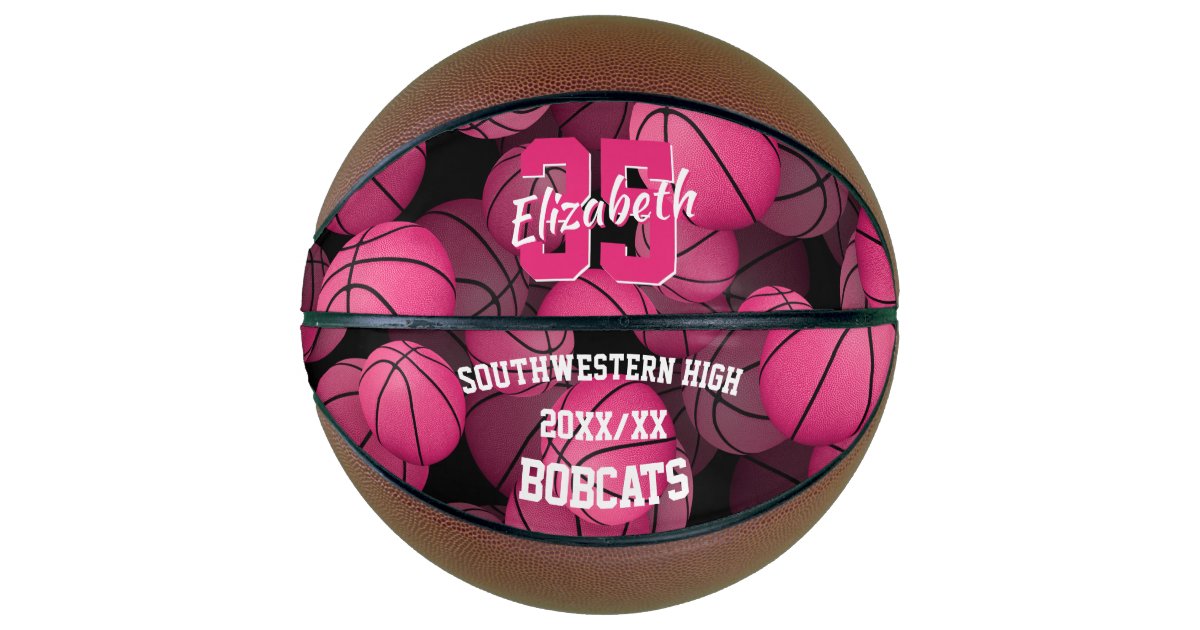 Girls Basketball Team Pink Black Commemorative Zazzle Com