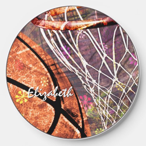 Girls Basketball themed personalized Wireless Charger