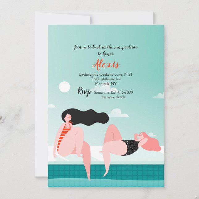 Girls Basking in the Sun Invitation (Front)