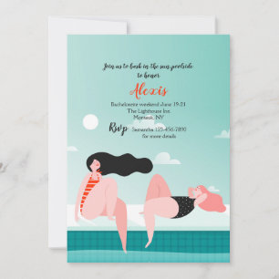 Girls Basking in the Sun Invitation