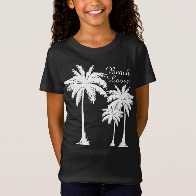 Girls Beach Lover Tropical  T-Shirt (Front)