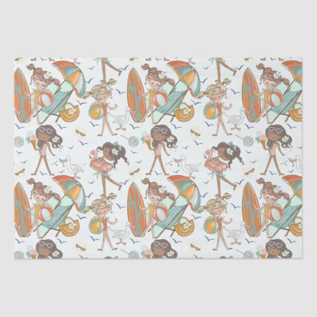 Girls Beach Party Tissue Paper (Front)