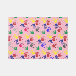 Girls Bedroom Colorful Painted Hand Art Rug