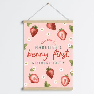 Girls Berry First Kids First Birthday Welcome Sign