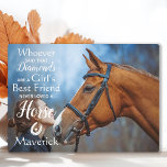 Girl's Best Friend Equestrian Horse Lover Photo Plaque<br><div class="desc">Celebrate your best friend and cherish those precious memories with a custom unique pet horse keepsake photo plaque in a modern design. This horse lover photo plaque is the perfect gift for yourself, family or friends to honor those loved . We hope your pet photo equestrian plaque will bring you...</div>
