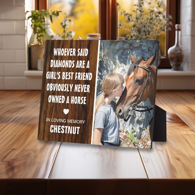 Girl's Best Friend | Rustic Horse Photo Memorial Plaque (Creator Uploaded)