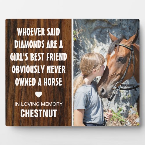 Girls Best Friend  Rustic Horse Photo Memorial Plaque