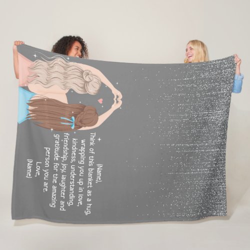 Girls Best Friends Illustration Custom Letter Note Fleece Blanket