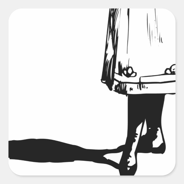 girls better square sticker (Front)