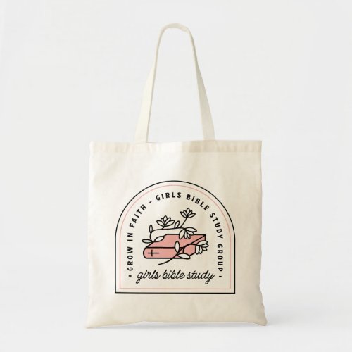 Girls bible study christian reading pink aesthetic tote bag
