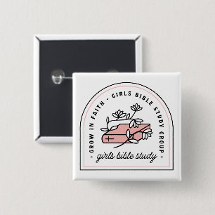 Girls bible study reading group aesthetic button