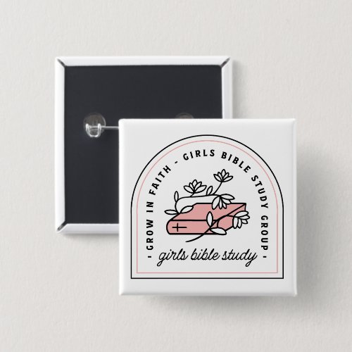 Girls bible study reading group aesthetic button