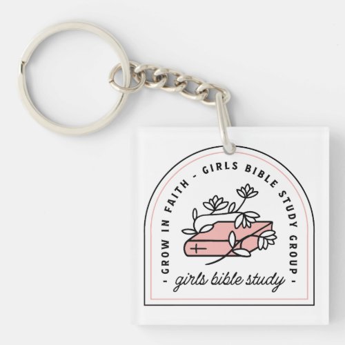 Girls bible study reading group aesthetic keychain