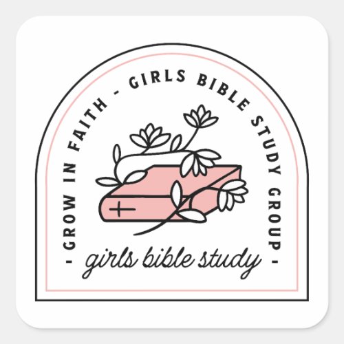 Girls bible study teen reading group class square sticker