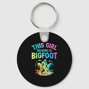 Girls bigfoot believer tie dye sasquatch cryptid keychain
