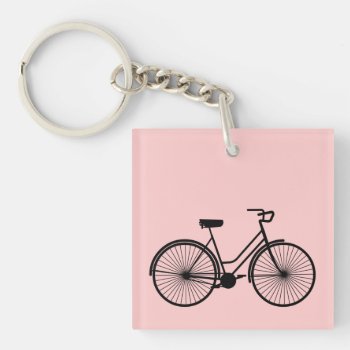 Girl's Bike -  U Pick Bkg Color Keychain by AJsGraphics at Zazzle