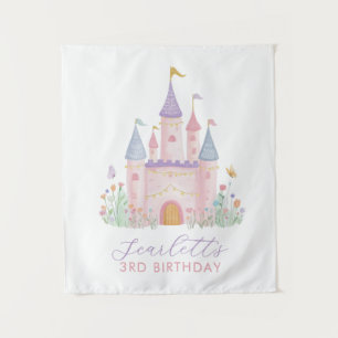 Girls Birthday Backdrop Princess Party Castle