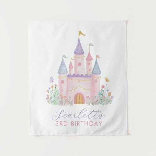 Girls Birthday Backdrop Princess Party Castle