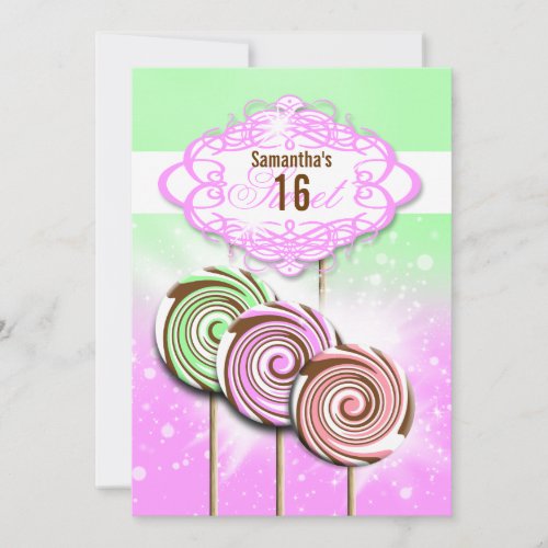 Girls birthday candy sweet 16 announcement