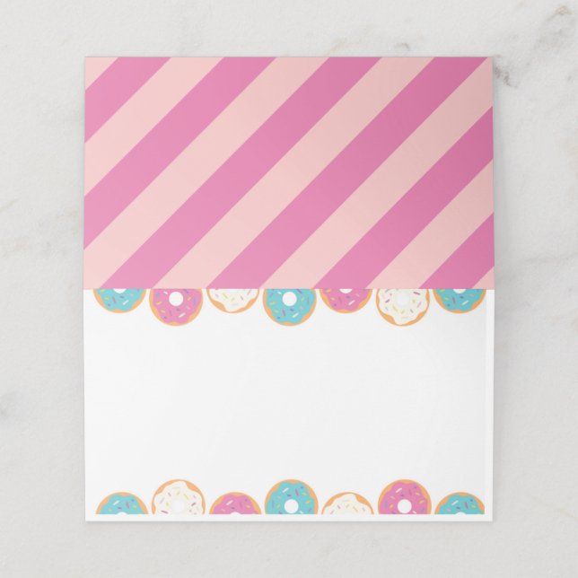 Girl's Birthday Donut Party - Tent Cards (Outside Unfolded)