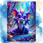 Girl's Birthday Dragon Add Name & Your Signature Card<br><div class="desc">Cute Birthday Dragon Add Name & Your Signature Card</div>