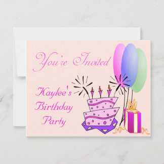 Girls Birthday Invite