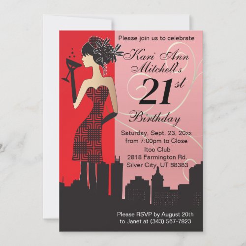 Girls Birthday or Bachelorette Bash Invitation