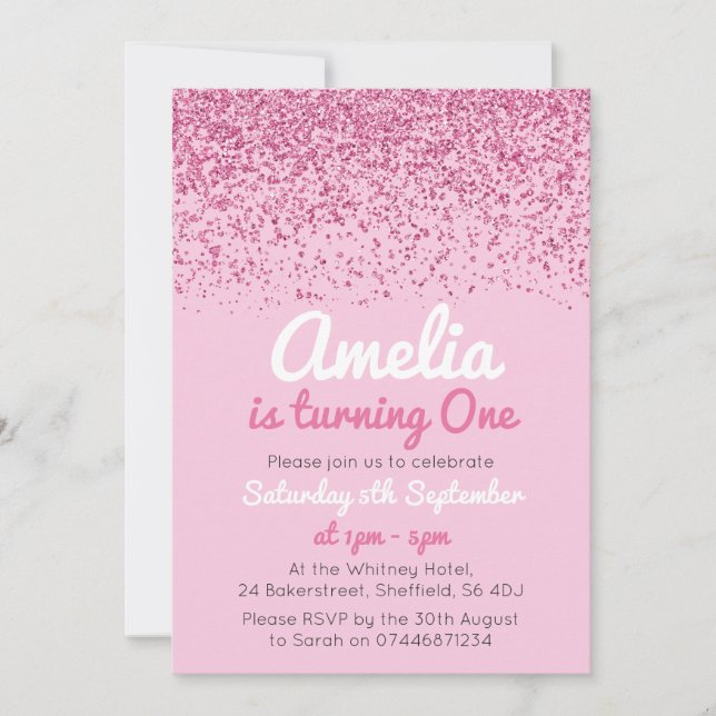 Girls Birthday Party Invitation (Front)