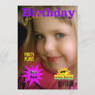 Girl's Birthday Party Magazine Invitation