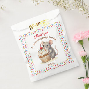 Girl's Birthday Party   Mouse & Cupcake Thank You Favor Bag