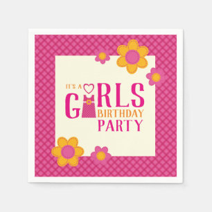 Girls birthday party supllies, spring flowers napkins
