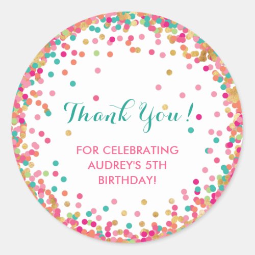 Girls Birthday Party Thank You Stickers