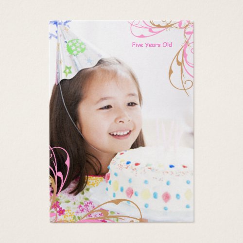 Girls Birthday Photo Cards Business Card