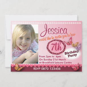 Girls Birthday Photo Invitation - Any Age