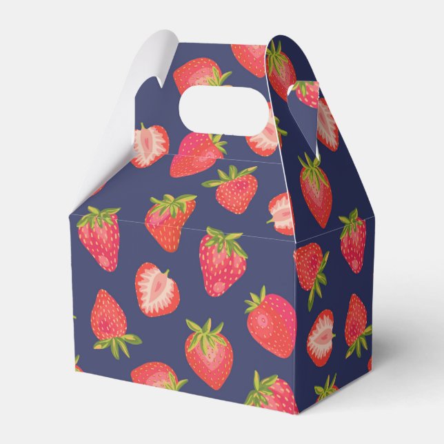 Girls birthday strawberry favor boxes (Front Side)