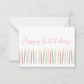 Girls Birthday Tag Note Card