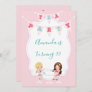 Girl's Birthday Tea Party Shabby-Chic Personalized Invitation