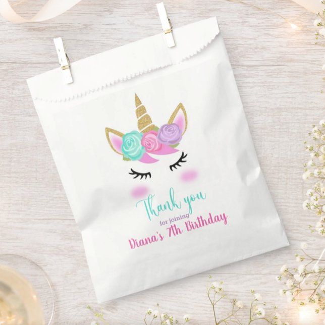 Girl's Birthday  Unicorn Theme  Favor Bag (Creator Uploaded)