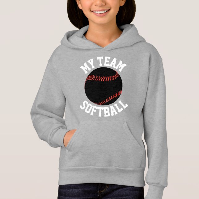 Girls Black & White Fastpitch Softball Sweatshirt (Front)