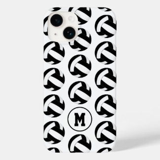 girls black white volleyballs pattern Case-Mate iPhone 14 case